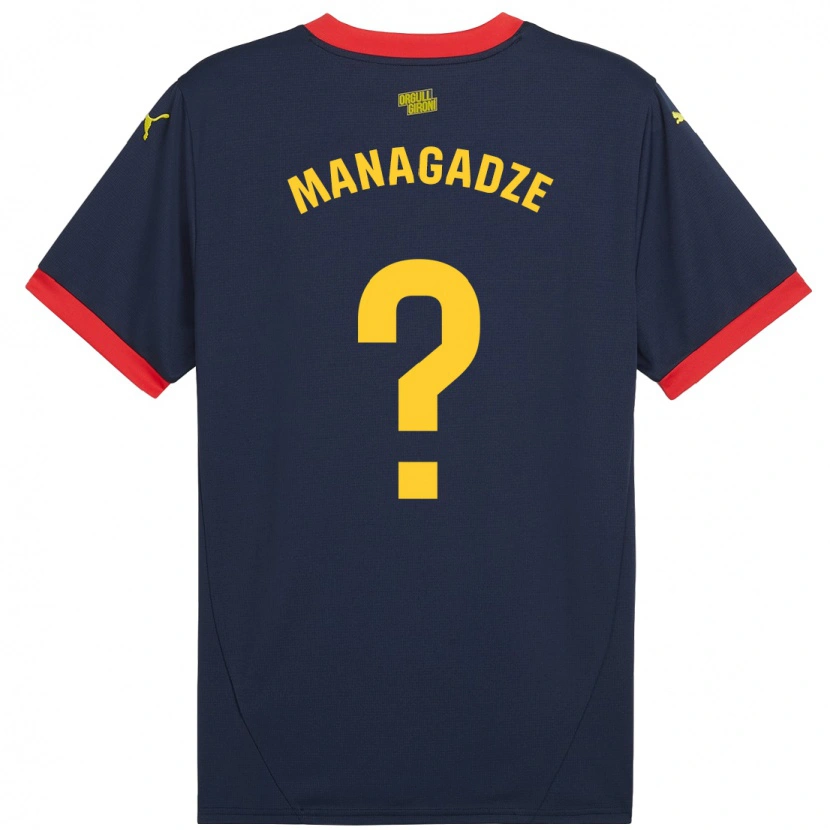 Danxenレディースルーク・マナガゼ#0ネイビーレッドアウェイシャツ2024/25ジャージーユニフォーム