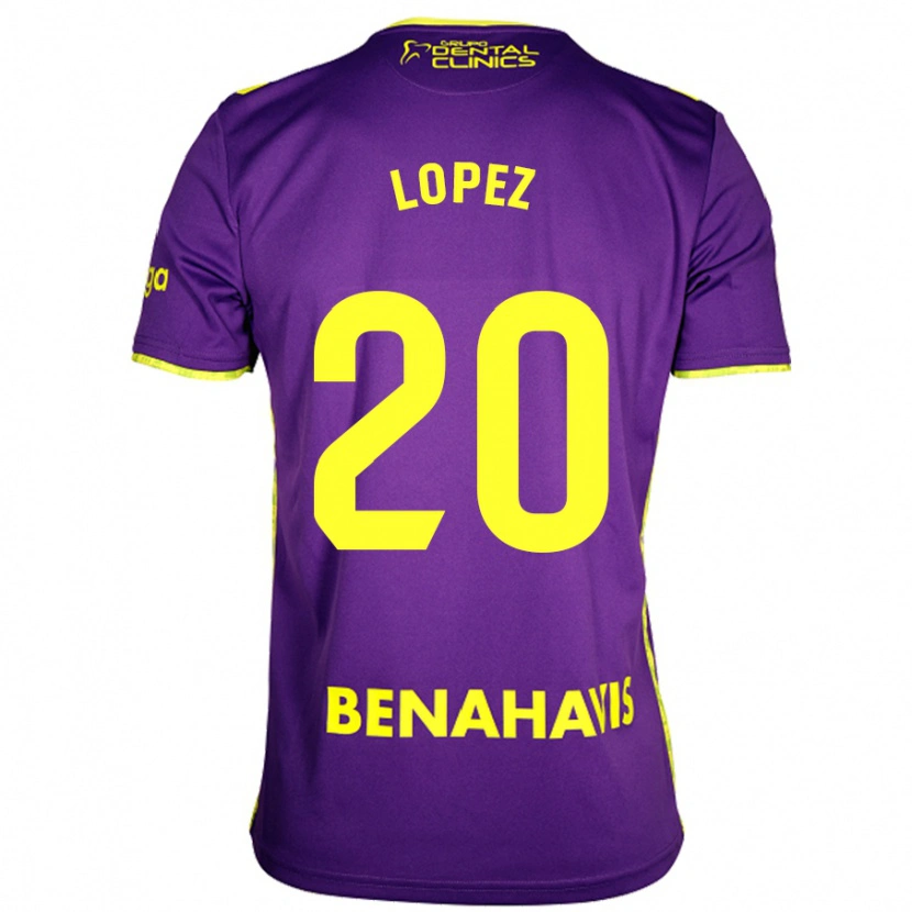 Danxenレディースアドリアン・ロペス#20紫黄アウェイシャツ2024/25ジャージーユニフォーム