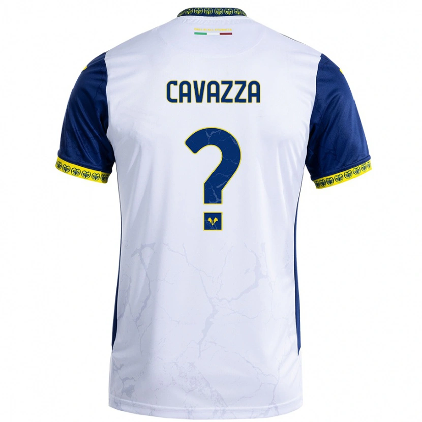 DanxenレディースFilippo Cavazza#0ホワイト ブルーアウェイシャツ2024/25ジャージーユニフォーム