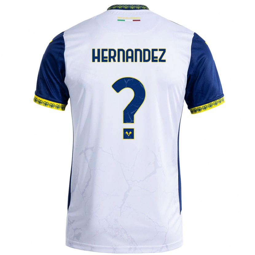 DanxenレディースJoaquin Hernandez#0ホワイト ブルーアウェイシャツ2024/25ジャージーユニフォーム