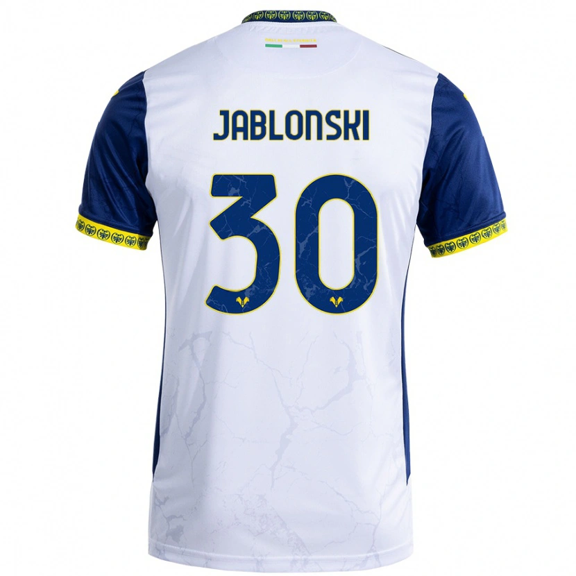 DanxenレディースDarvin Jablonski#30ホワイト ブルーアウェイシャツ2024/25ジャージーユニフォーム