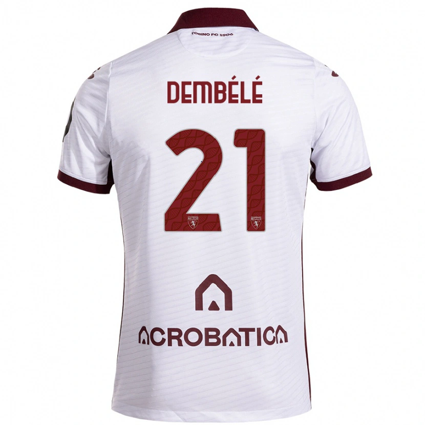 Danxenレディースアリ・デンベレ#21ホワイト マルーンアウェイシャツ2024/25ジャージーユニフォーム