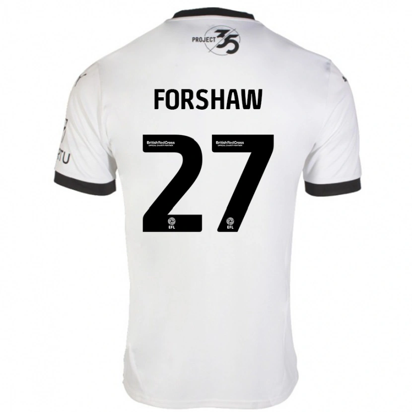 Danxenレディースアダム・フォーショー#27白 黒アウェイシャツ2024/25ジャージーユニフォーム