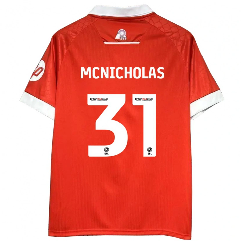 Danxenキッズルーク・マクニコラス#31赤 白ホームシャツ2024/25ジャージーユニフォーム