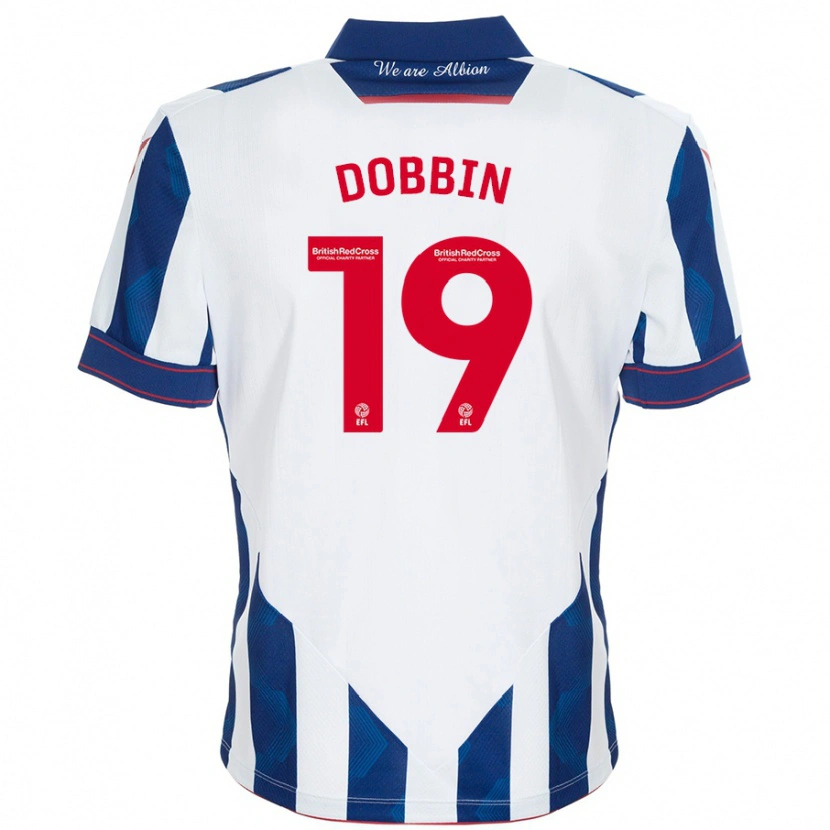 Danxenキッズルイス・ドビン#19白 ダークブルーホームシャツ2024/25ジャージーユニフォーム