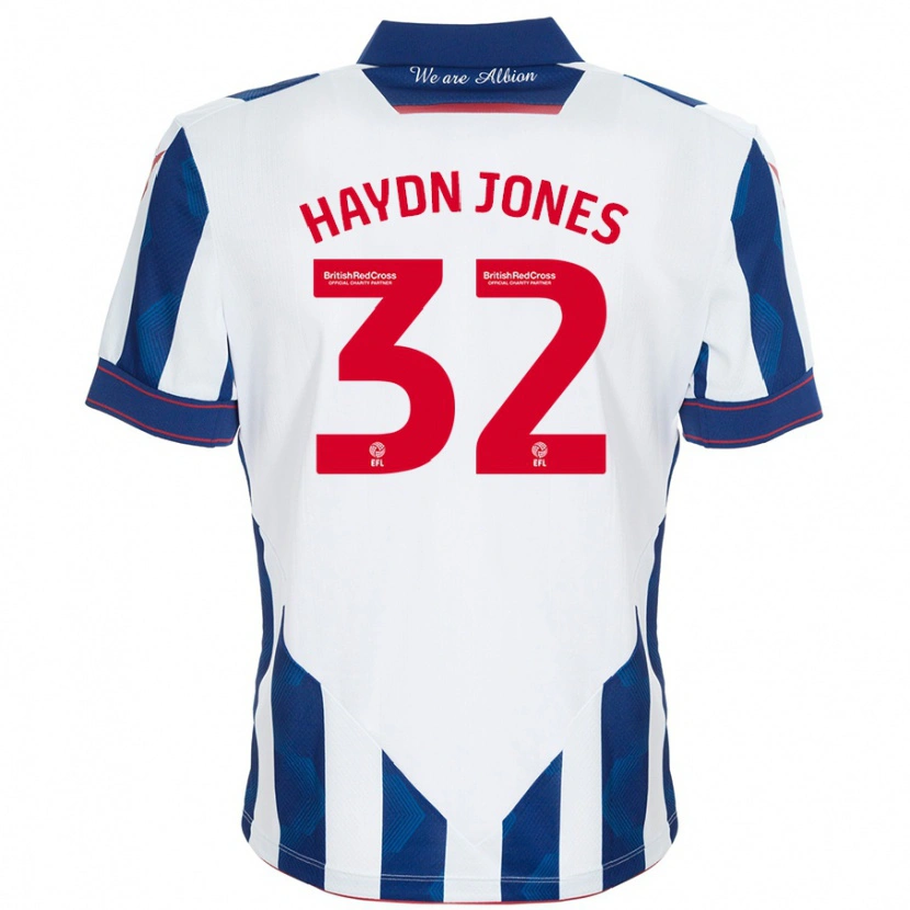 Danxenキッズマッケンジーハイドンジョーンズ#32白 ダークブルーホームシャツ2024/25ジャージーユニフォーム