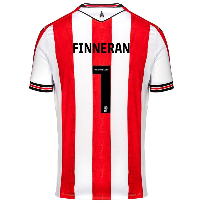 Danxenキッズエリー・フィネラン#1赤 白ホームシャツ2024/25ジャージーユニフォーム