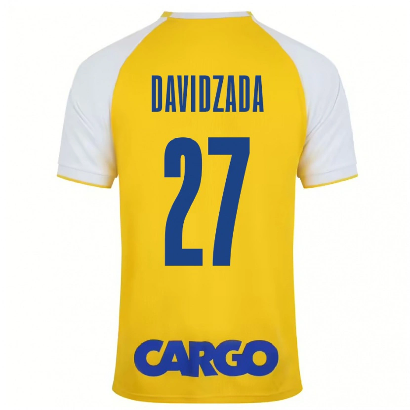 Danxenキッズオフィル・ダヴィジャダ#27黄白ホームシャツ2024/25ジャージーユニフォーム