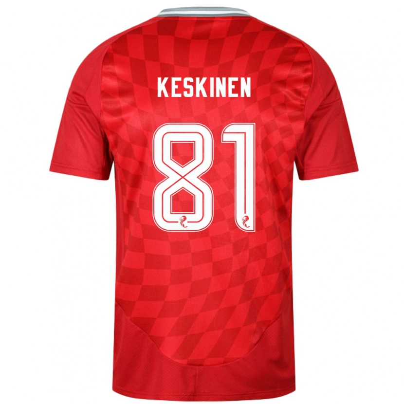 Danxenキッズトピ・ケスキネン#81赤ホームシャツ2024/25ジャージーユニフォーム