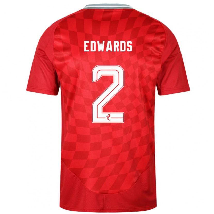 DanxenキッズLois Edwards#2赤ホームシャツ2024/25ジャージーユニフォーム