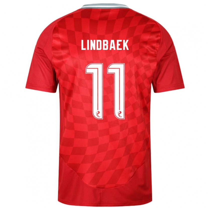 Danxenキッズアデル・リンドバエク#11赤ホームシャツ2024/25ジャージーユニフォーム