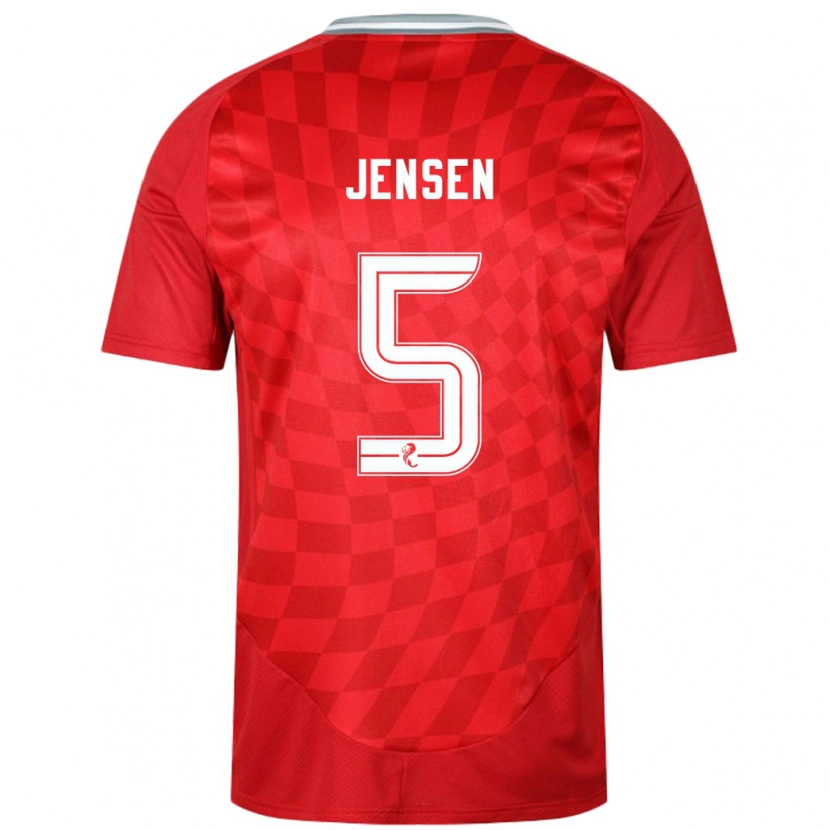 Danxenキッズリチャード・ジェンセン#5赤ホームシャツ2024/25ジャージーユニフォーム