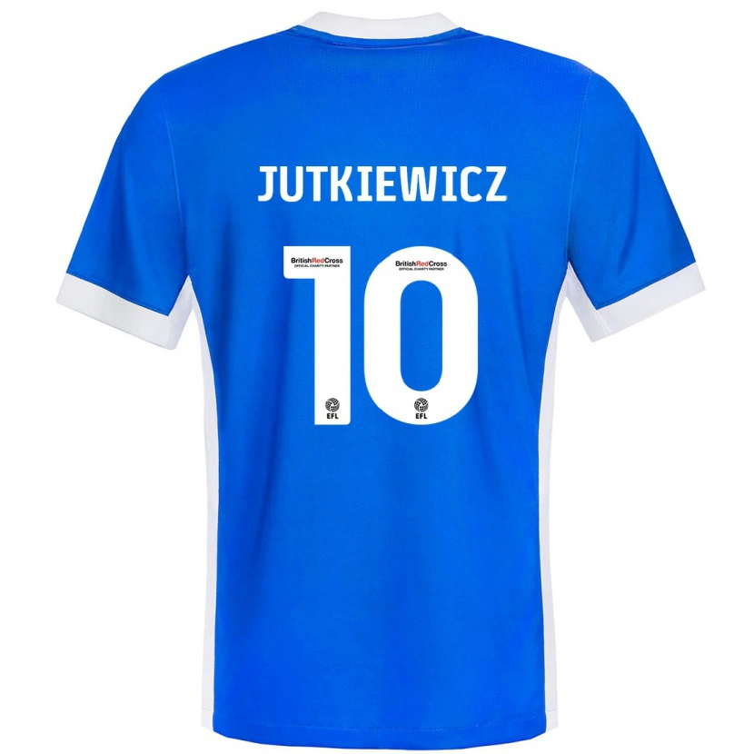 Danxenキッズルーカス・ユトキエヴィッツ#10ブルーホワイトホームシャツ2024/25ジャージーユニフォーム