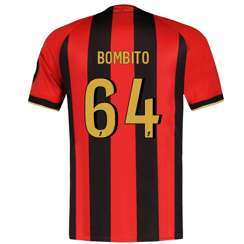 DanxenキッズMoïse Bombito#64赤黒ホームシャツ2024/25ジャージーユニフォーム