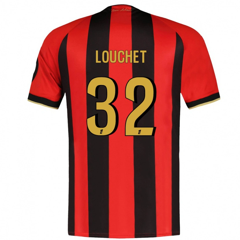 DanxenキッズTom Louchet#32赤黒ホームシャツ2024/25ジャージーユニフォーム