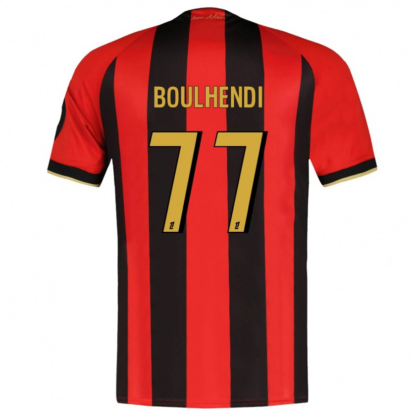 DanxenキッズTeddy Boulhendi#77赤黒ホームシャツ2024/25ジャージーユニフォーム