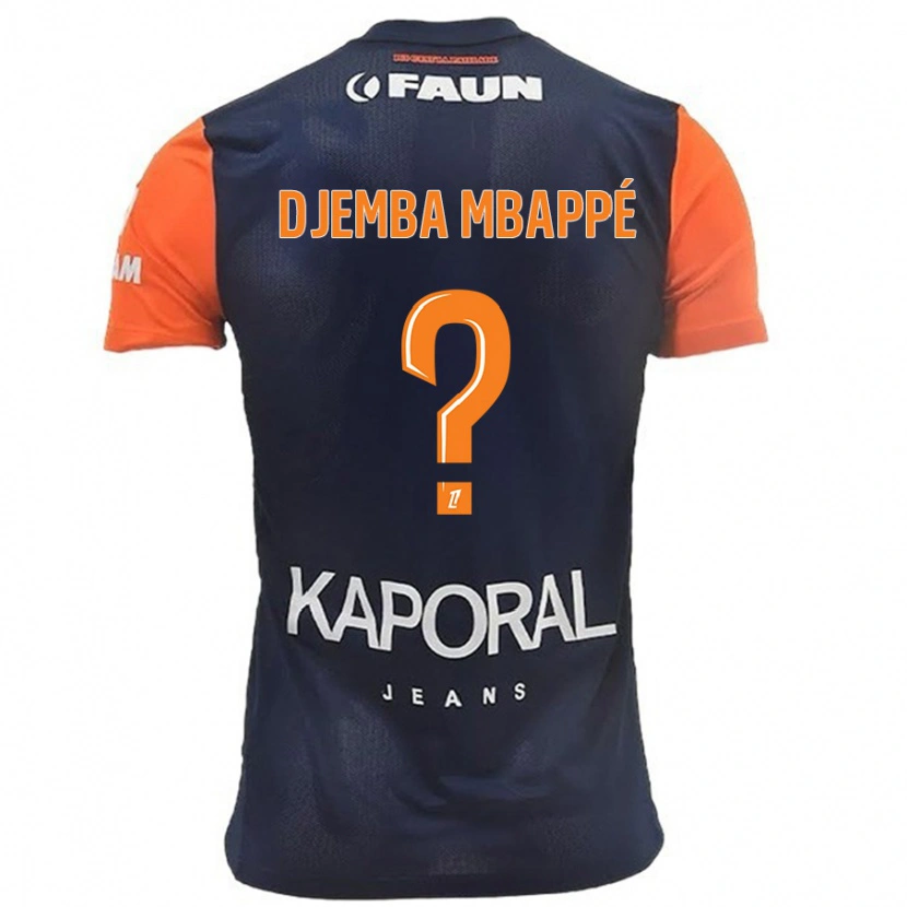 DanxenキッズYvan Djemba Mbappé#0ネイビーブルーオレンジホームシャツ2024/25ジャージーユニフォーム
