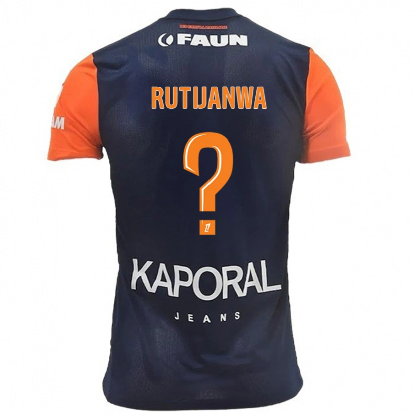 DanxenキッズTyron Rutijanwa#0ネイビーブルーオレンジホームシャツ2024/25ジャージーユニフォーム