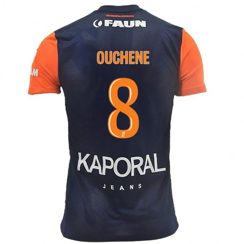 DanxenキッズSonia Ouchène#8ネイビーブルーオレンジホームシャツ2024/25ジャージーユニフォーム