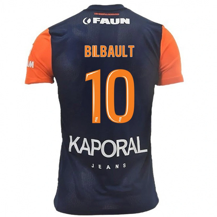 DanxenキッズCharlotte Bilbault#10ネイビーブルーオレンジホームシャツ2024/25ジャージーユニフォーム