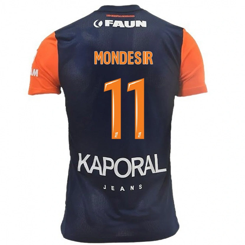 DanxenキッズNérilia Mondésir#11ネイビーブルーオレンジホームシャツ2024/25ジャージーユニフォーム