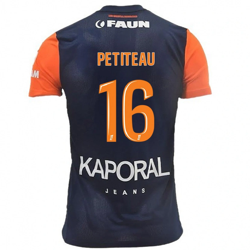 DanxenキッズMarie Petiteau#16ネイビーブルーオレンジホームシャツ2024/25ジャージーユニフォーム