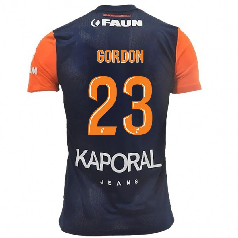 DanxenキッズSh'nia Gordon#23ネイビーブルーオレンジホームシャツ2024/25ジャージーユニフォーム