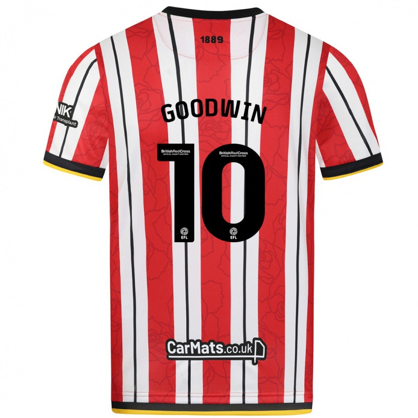 Danxenキッズイソベル・グッドウィン#10赤白のストライプホームシャツ2024/25ジャージーユニフォーム