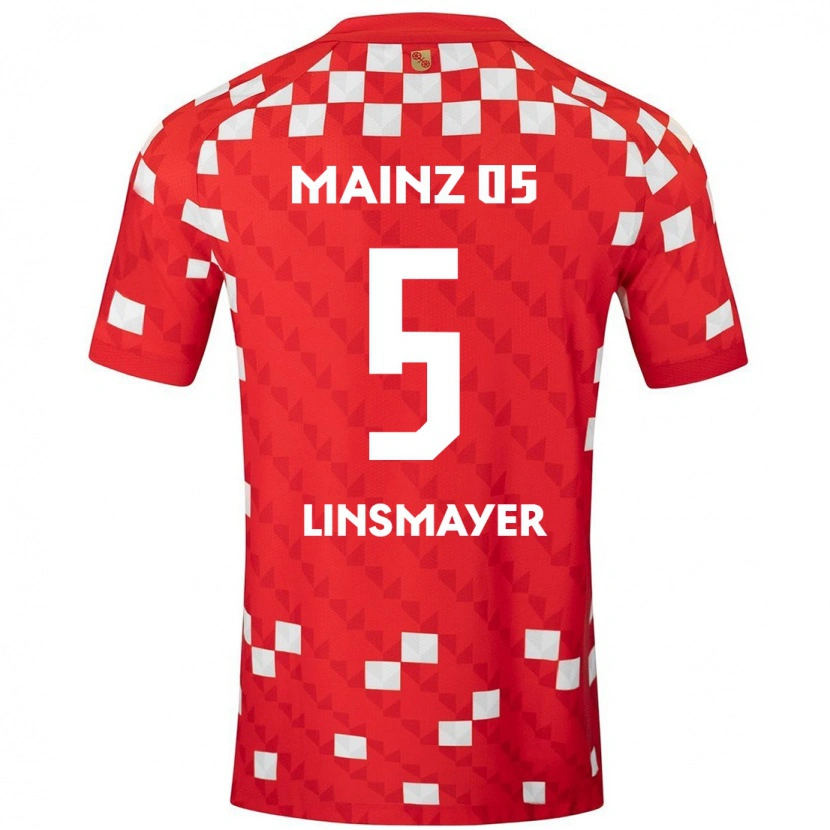 DanxenキッズDenis Linsmayer#5白 赤ホームシャツ2024/25ジャージーユニフォーム