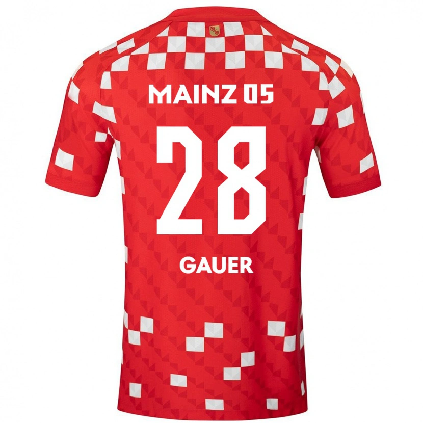 Danxenキッズルーク・ケビン・ガウアー#28白 赤ホームシャツ2024/25ジャージーユニフォーム