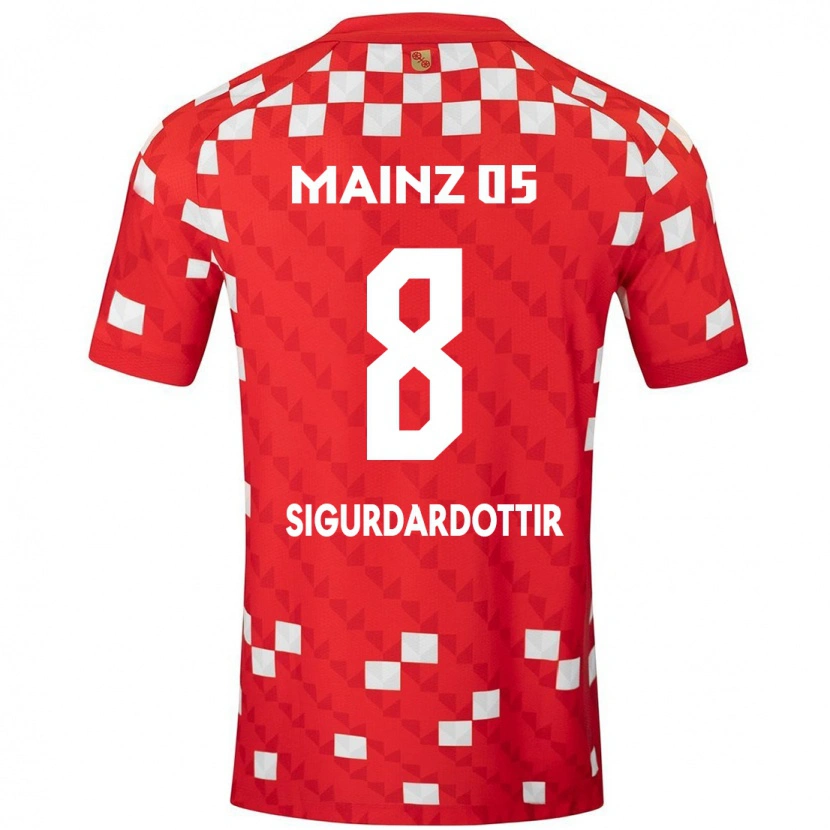 DanxenキッズHeiðrún Sigurðardóttir#8白 赤ホームシャツ2024/25ジャージーユニフォーム
