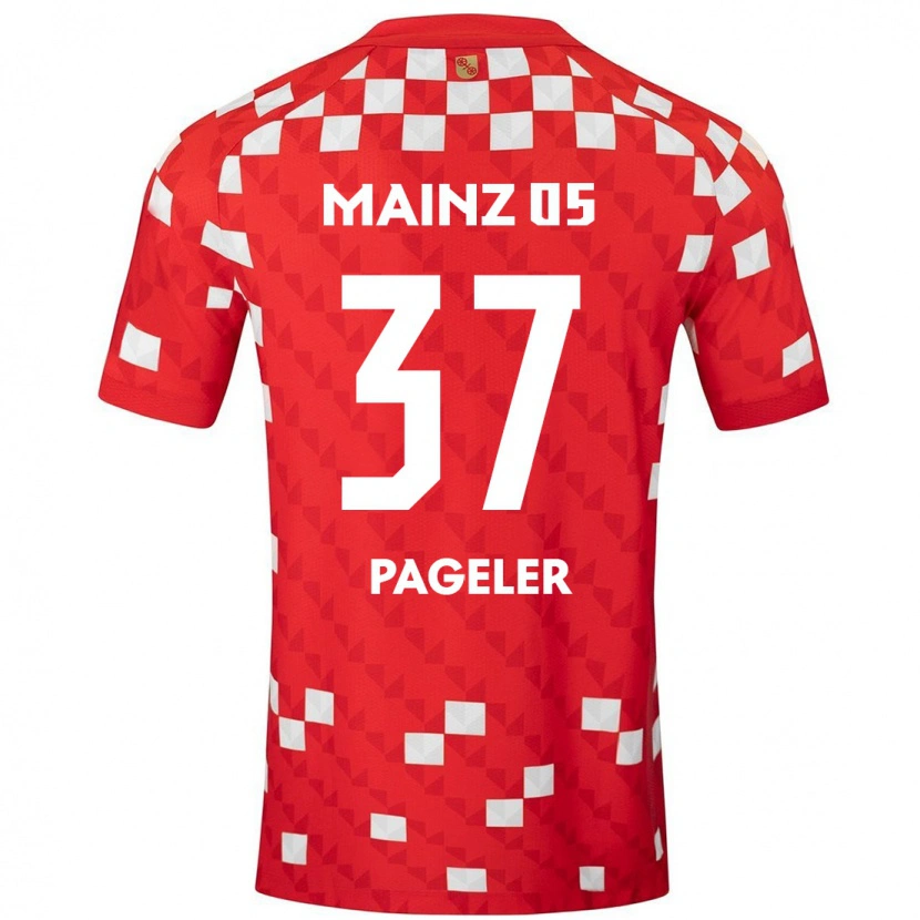 DanxenキッズMaja Pageler#37白 赤ホームシャツ2024/25ジャージーユニフォーム