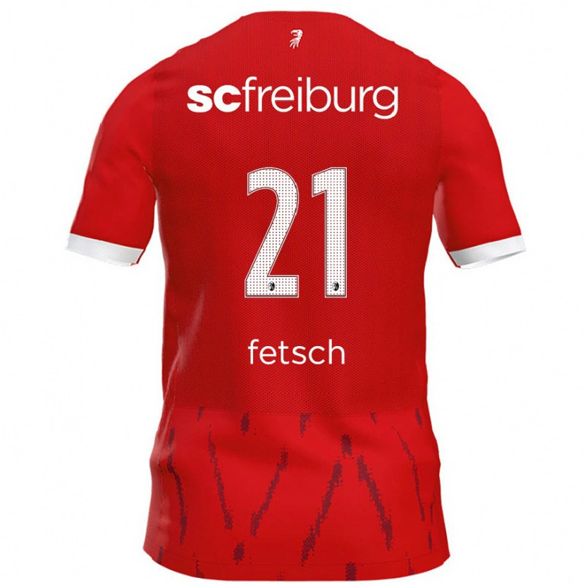 DanxenキッズMathias Fetsch#21赤ホームシャツ2024/25ジャージーユニフォーム