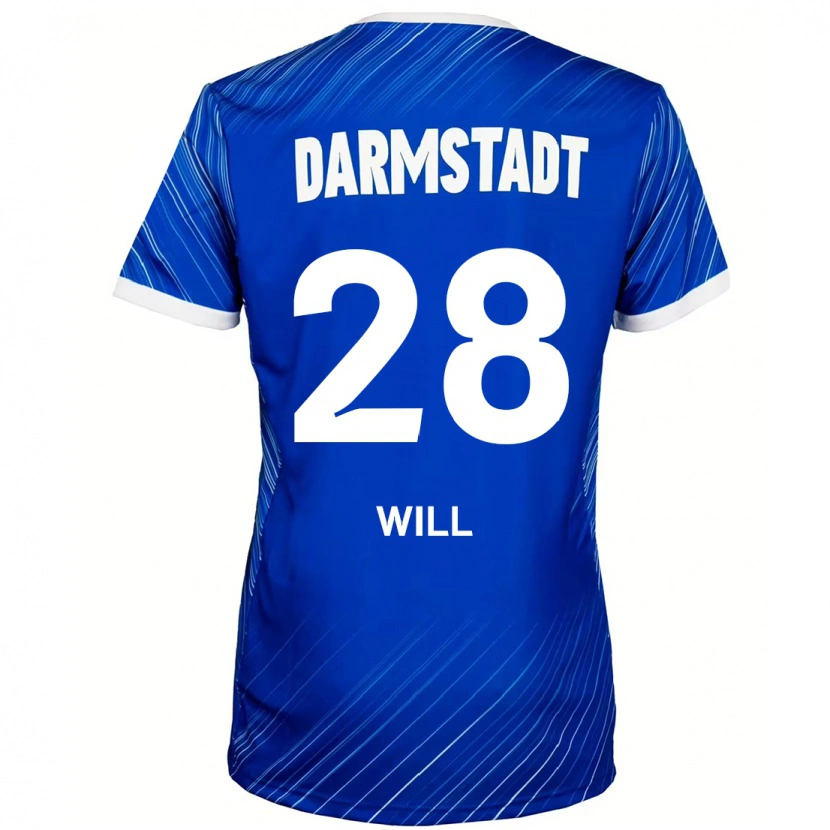 Danxenキッズポール・ウィル#28ブルーホワイトホームシャツ2024/25ジャージーユニフォーム