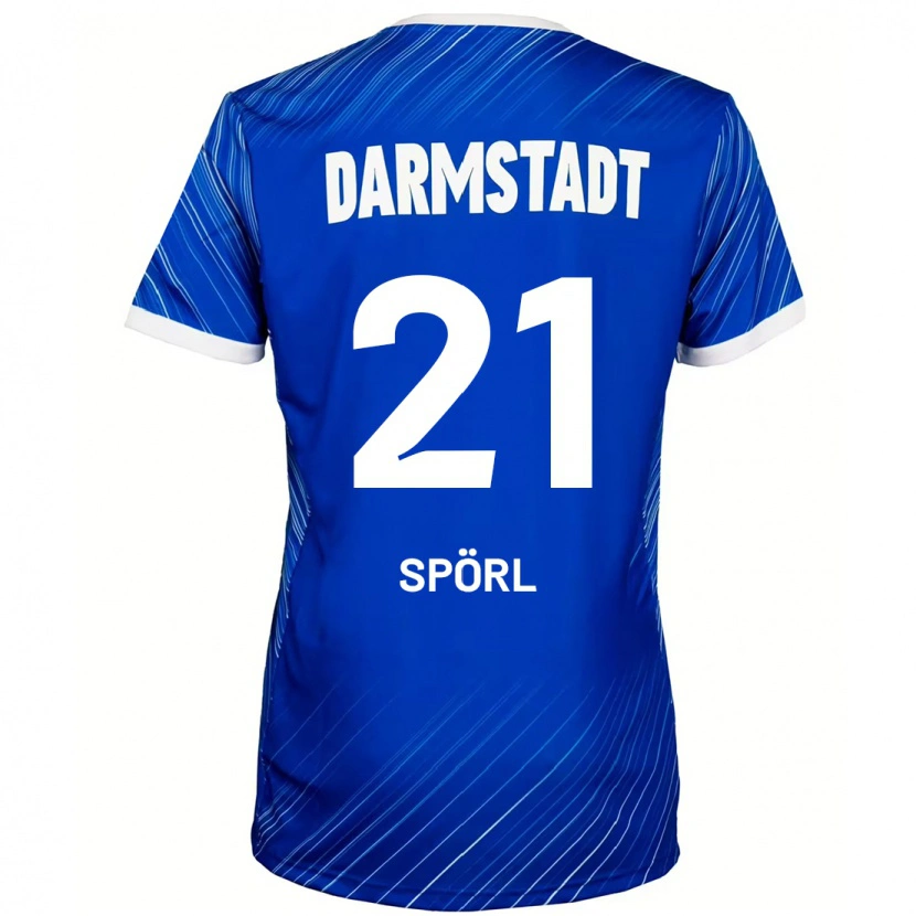 DanxenキッズLuca Spörl#21ブルーホワイトホームシャツ2024/25ジャージーユニフォーム