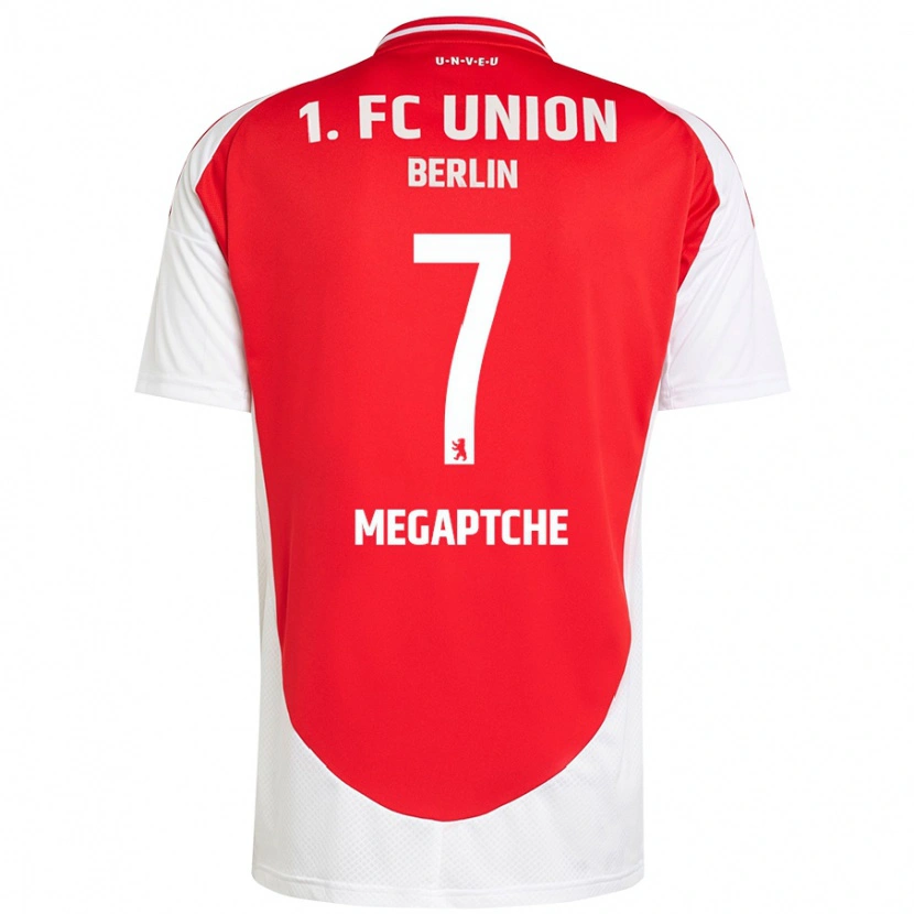 DanxenキッズYann Megaptche#7赤 白ホームシャツ2024/25ジャージーユニフォーム