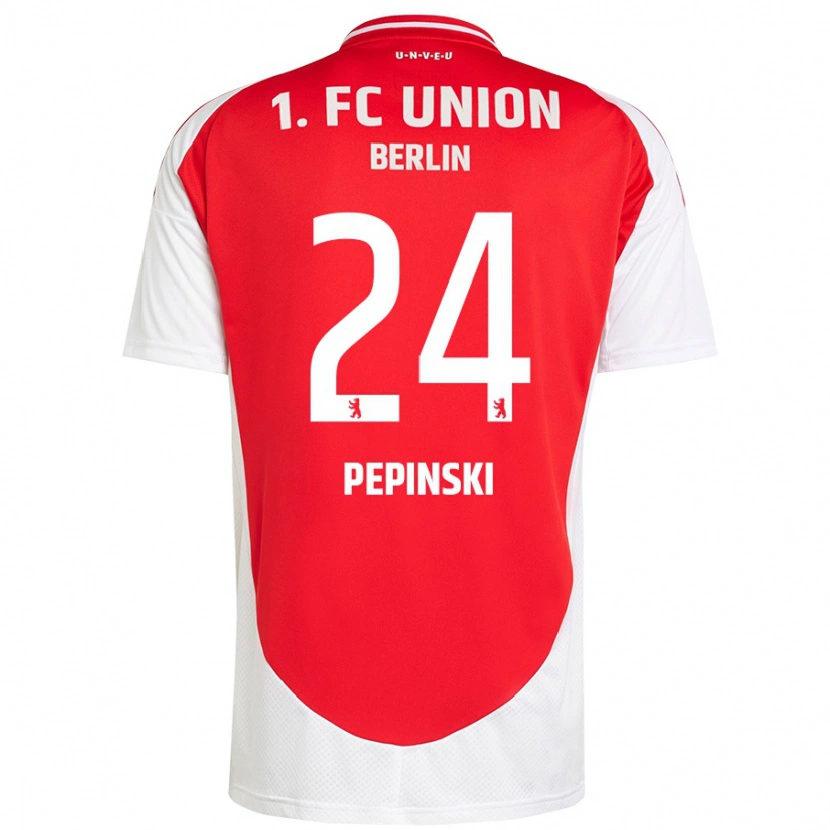 DanxenキッズLouis Pepinski#24赤 白ホームシャツ2024/25ジャージーユニフォーム