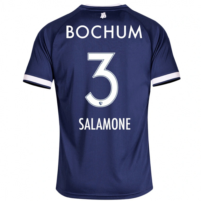 DanxenキッズElia-Giona Salamone#3ダークブルーホームシャツ2024/25ジャージーユニフォーム