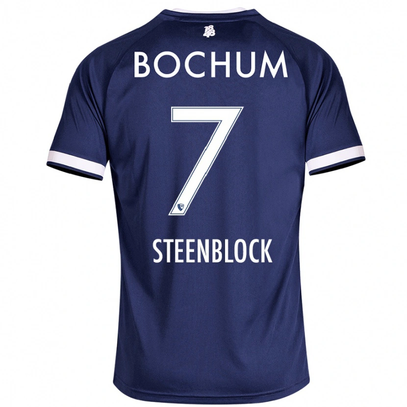 DanxenキッズJannis Steenblock#7ダークブルーホームシャツ2024/25ジャージーユニフォーム