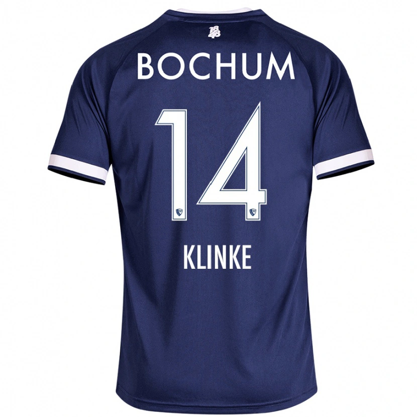 DanxenキッズNiklas Klinke#14ダークブルーホームシャツ2024/25ジャージーユニフォーム
