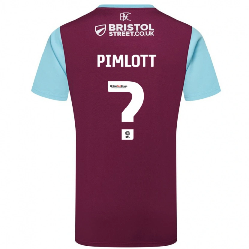 DanxenキッズOliver Pimlott#0バーガンディスカイブルーホームシャツ2024/25ジャージーユニフォーム