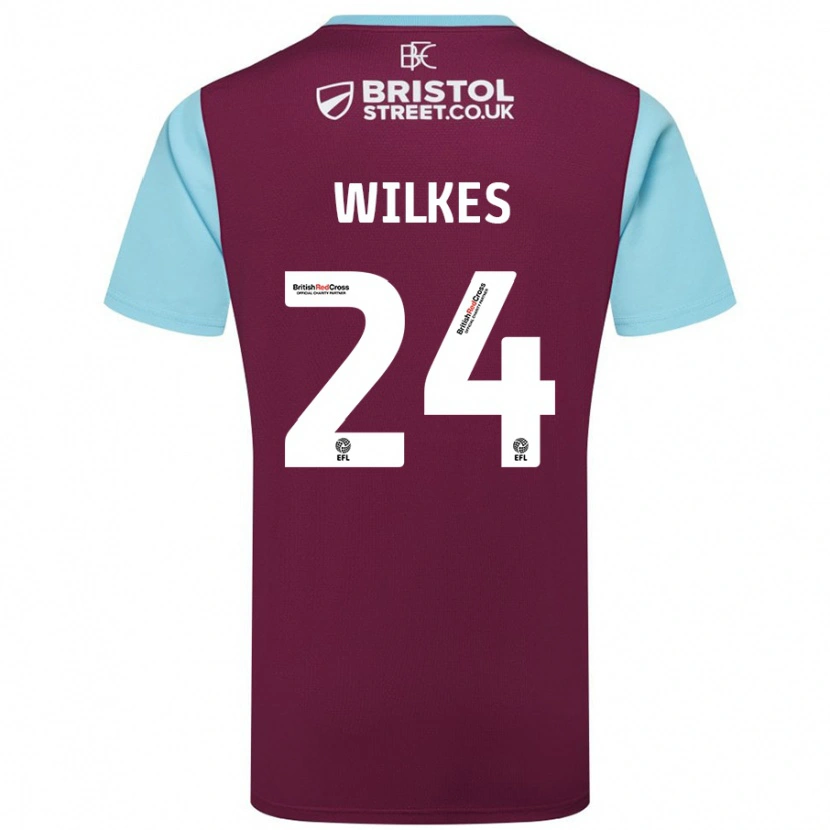 DanxenキッズTilly Wilkes#24バーガンディスカイブルーホームシャツ2024/25ジャージーユニフォーム