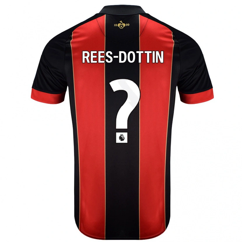 DanxenキッズRemy Rees-Dottin#0赤黒ホームシャツ2024/25ジャージーユニフォーム