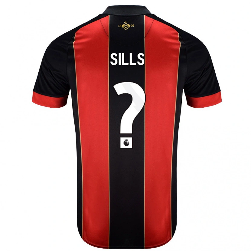 DanxenキッズEthan Sills#0赤黒ホームシャツ2024/25ジャージーユニフォーム