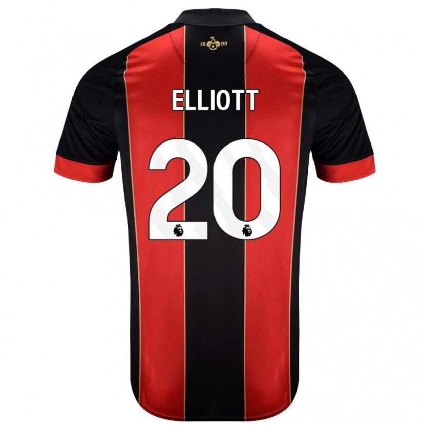 DanxenキッズKaitlyn Elliott#20赤黒ホームシャツ2024/25ジャージーユニフォーム