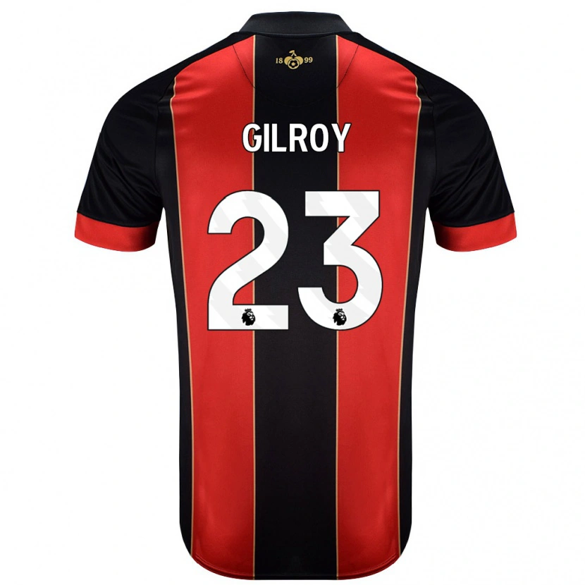 DanxenキッズChloe Gilroy#23赤黒ホームシャツ2024/25ジャージーユニフォーム