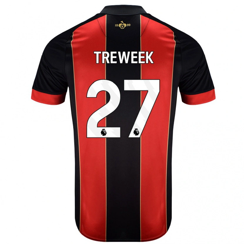 DanxenキッズAmber Treweek#27赤黒ホームシャツ2024/25ジャージーユニフォーム