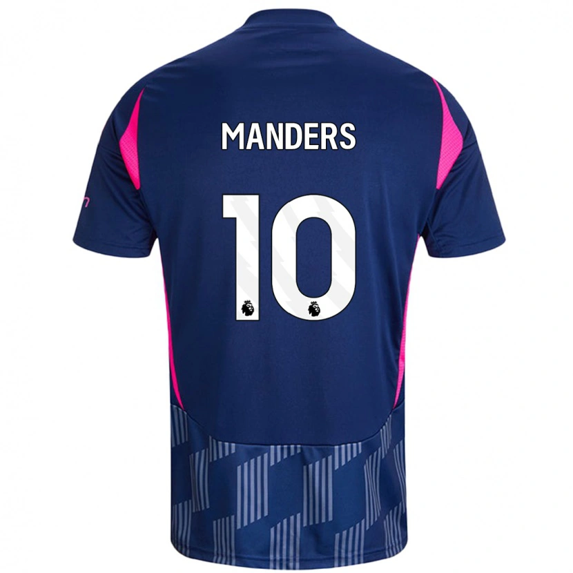 Danxenキッズホリー・マンダース#10ロイヤルブルーピンクアウェイシャツ2024/25ジャージーユニフォーム