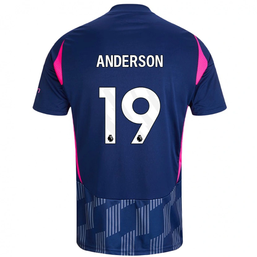 Danxenキッズベッキー・アンダーソン#19ロイヤルブルーピンクアウェイシャツ2024/25ジャージーユニフォーム