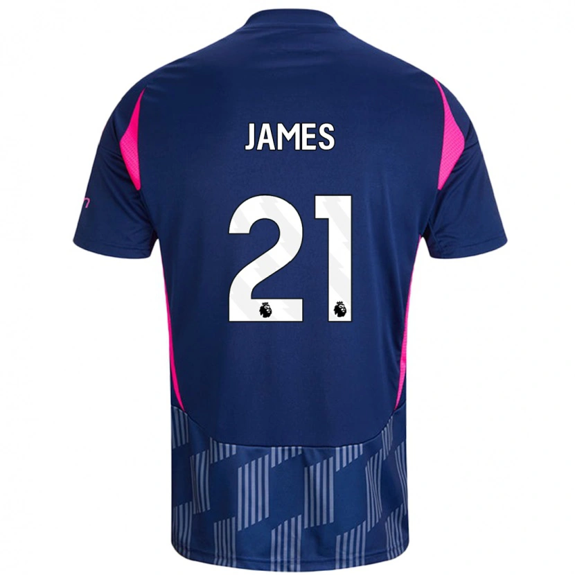 Danxenキッズヘイリー・ジェームス#21ロイヤルブルーピンクアウェイシャツ2024/25ジャージーユニフォーム